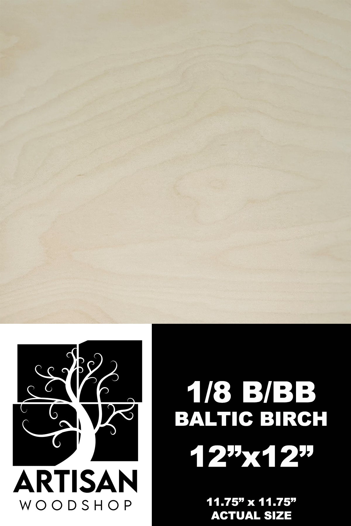 1/8 (3mm) B/BB Baltic Birch - 12" x 12"