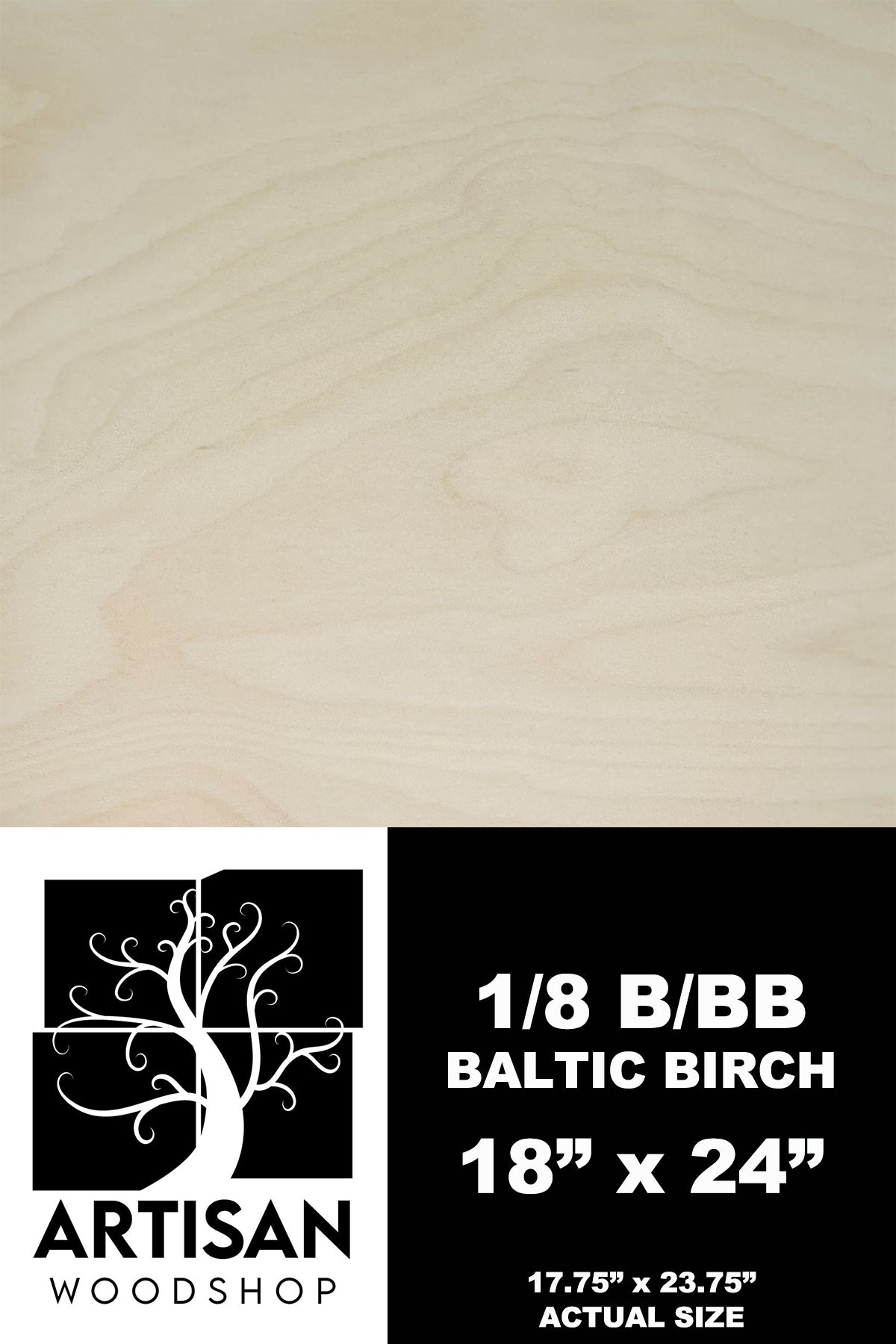 1/8 (3mm) B/BB Baltic Birch - 18" x 24"