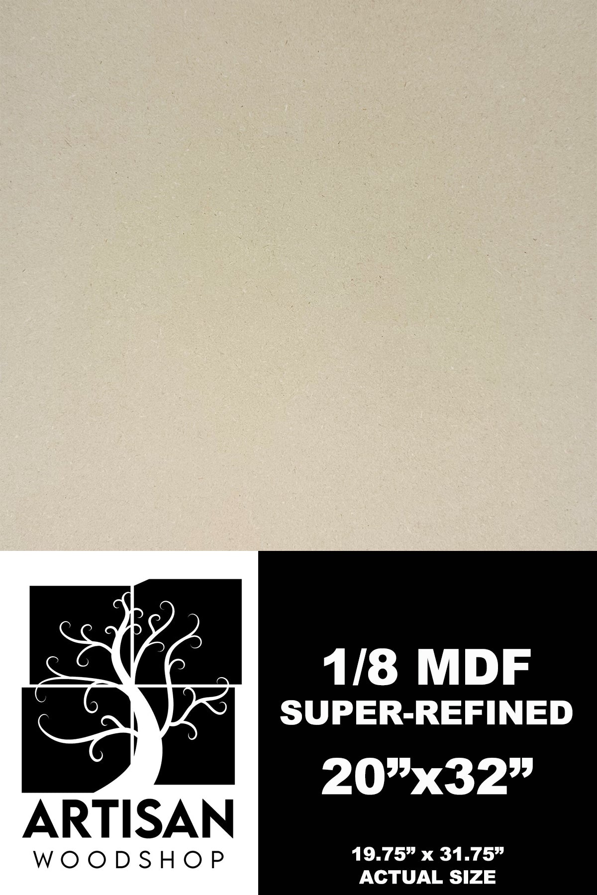 1/8 (3mm) Super-Refined MDF - 20" x 32"