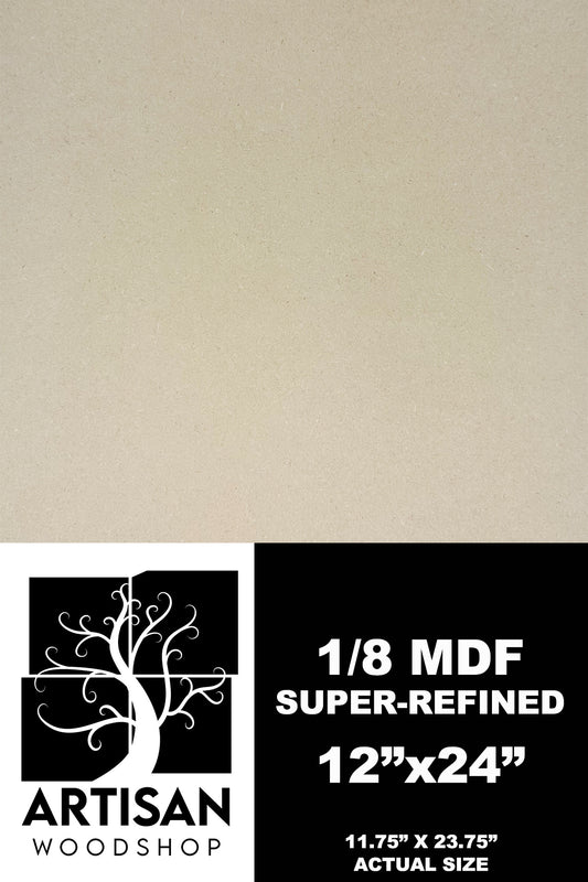 1/8 (3mm) Super-Refined MDF - 12" x 24"